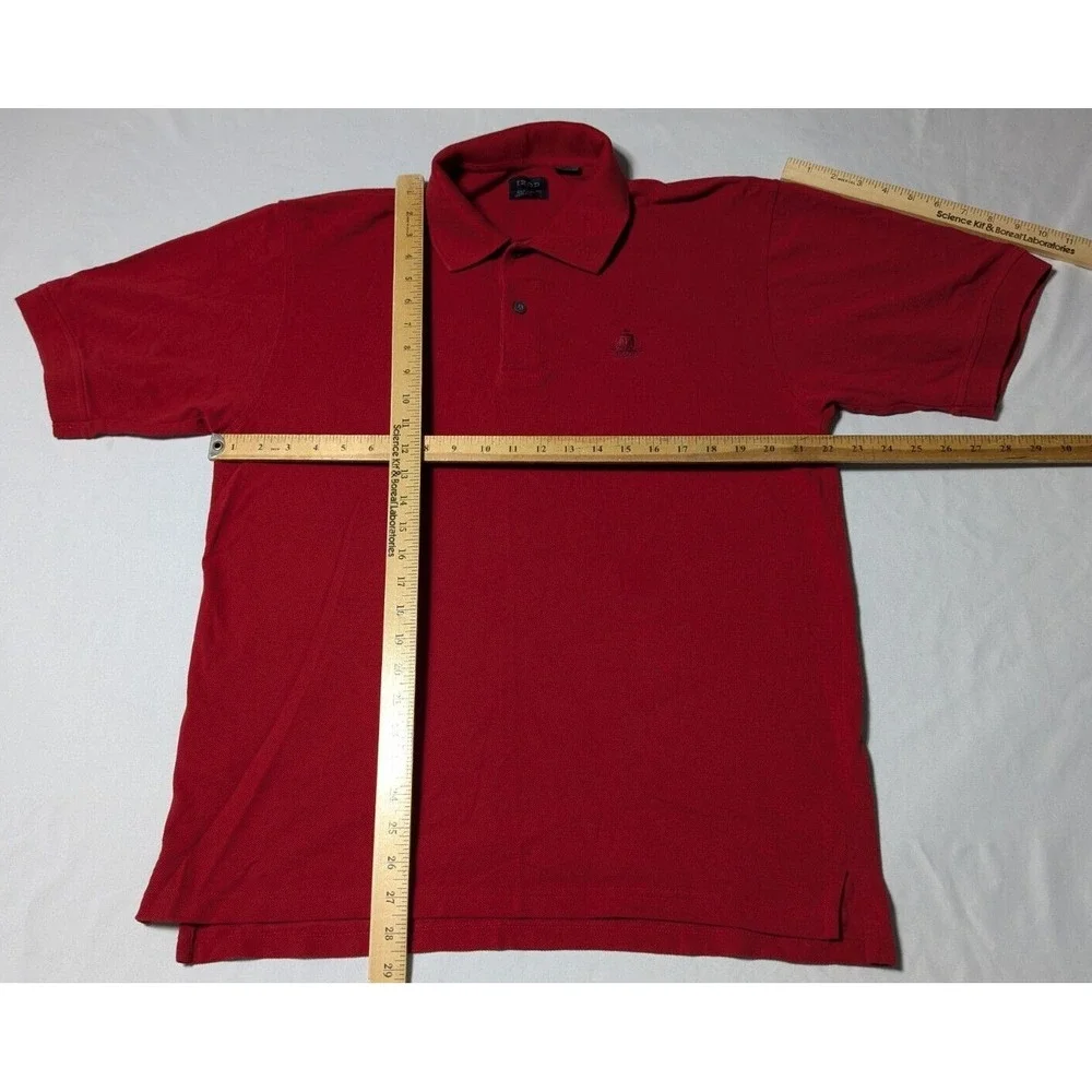 IZOD SILK WASH Men Large Red Cotton Short‎ Sleeve Polo Shirt